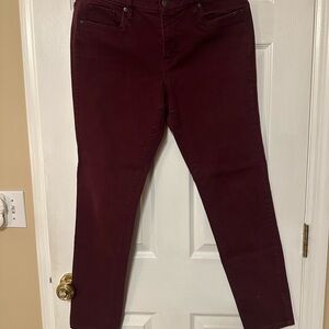 LOFT Women's burgundy/maroon Modern Skinny Jeans